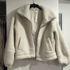 Like New Lululemon Cinchable Fleece Zip Up - Bone Color